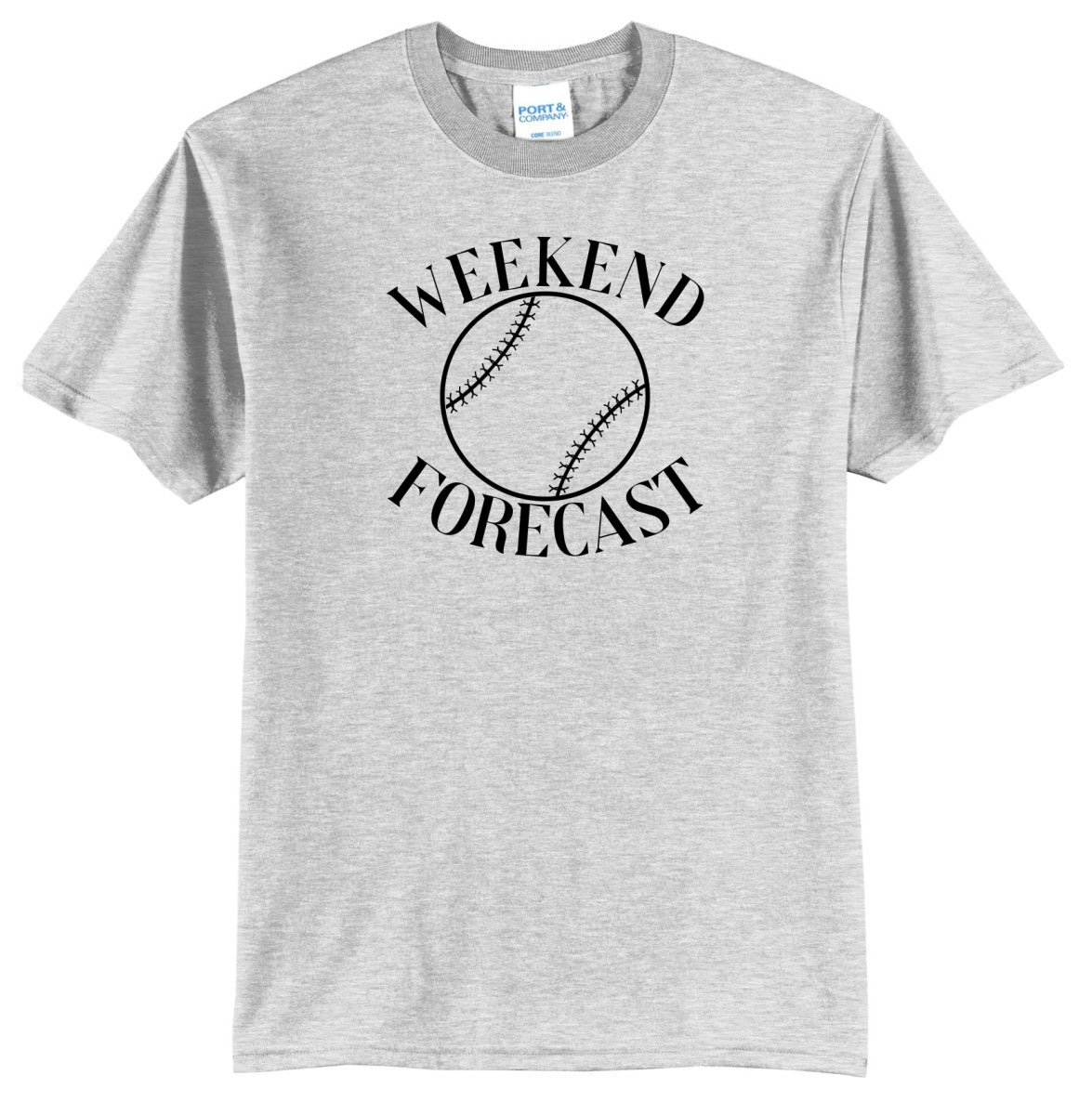 Weekend Forecast Baseball Adult T-Shirt