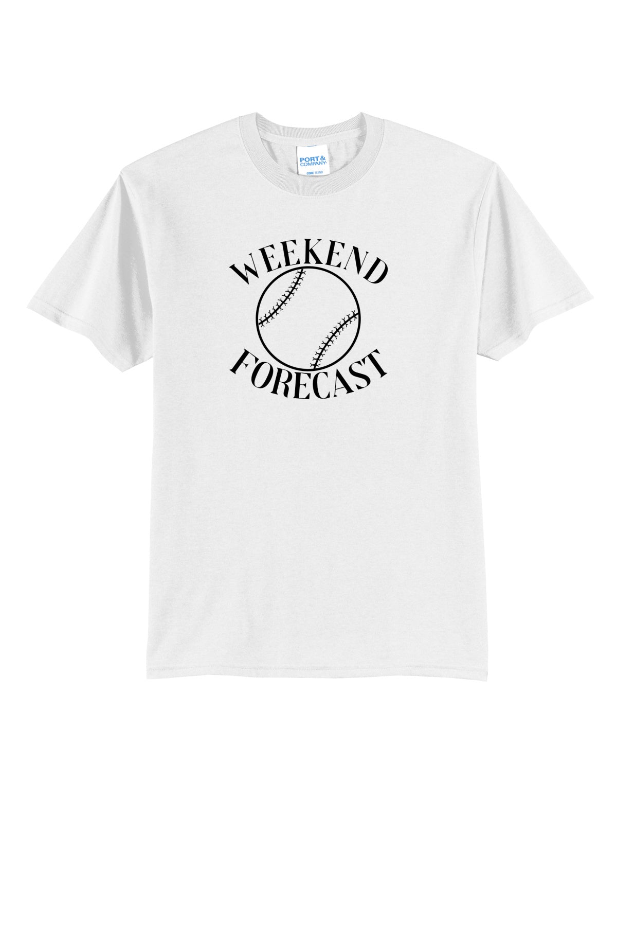 Weekend Forecast Baseball Adult T-Shirt