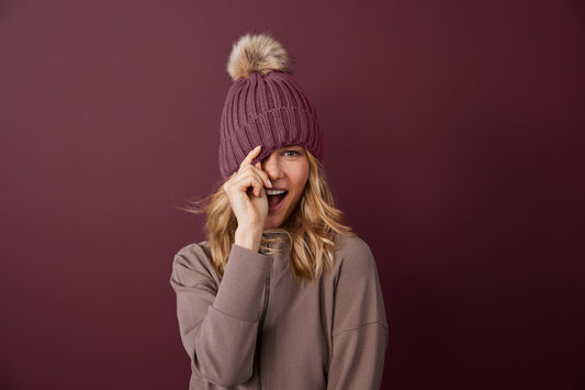 Olivia Faux Fur Pom Beanie