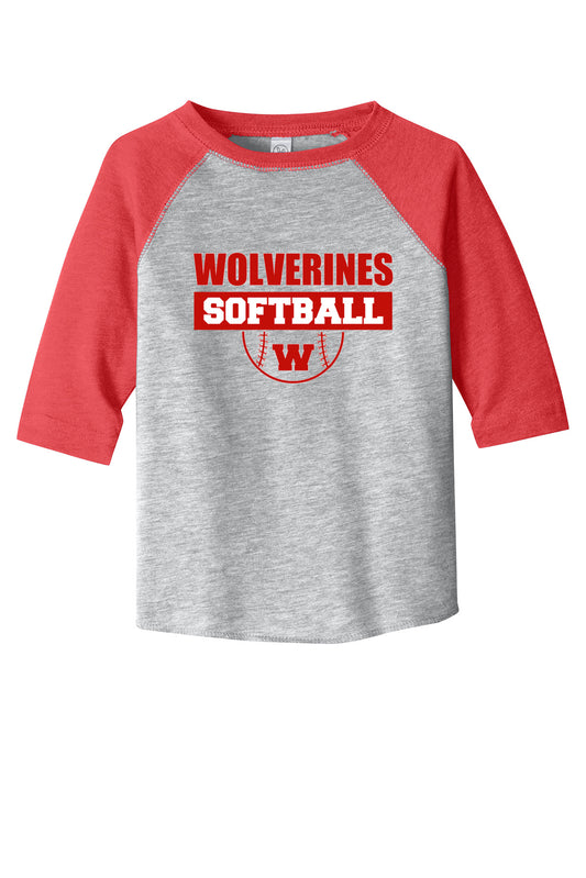 Toddler 3/4 Sleeve Weiser Softball 1